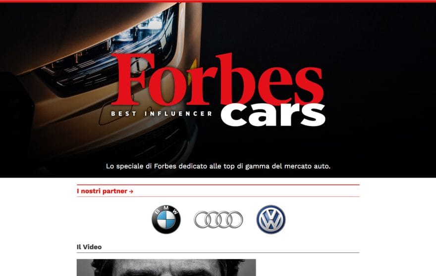 Schermata dal sito web di Forbes Italia