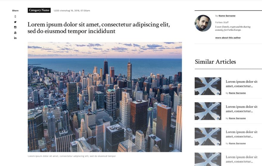 Schermata dal sito web di Forbes Italia
