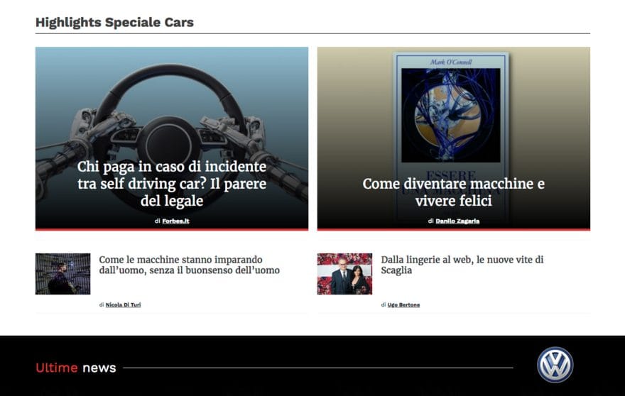 Schermata dal sito web di Forbes Italia