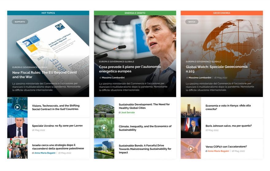 Schermata dal sito web di ISPI