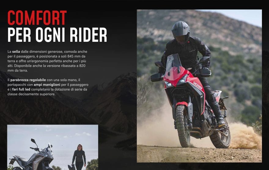 Schermata dal sito web di Moto Morini