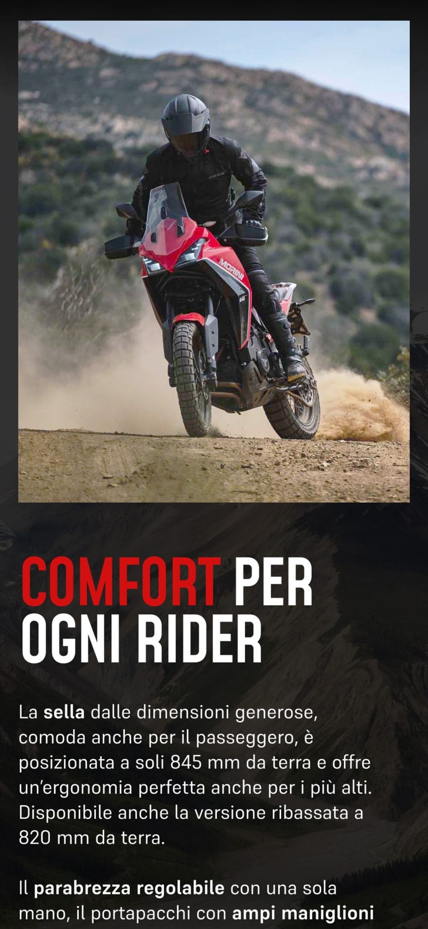 Schermata dal sito web di Moto Morini