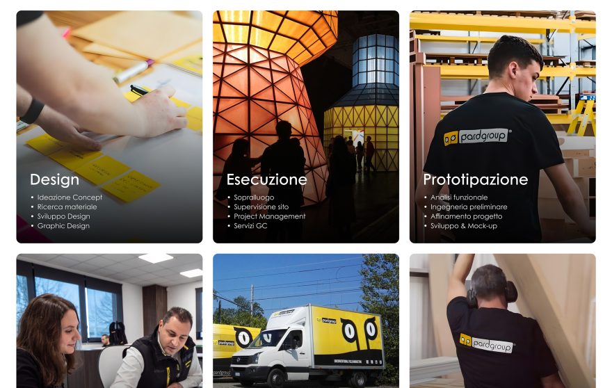 Schermata dal sito web di Pardgroup